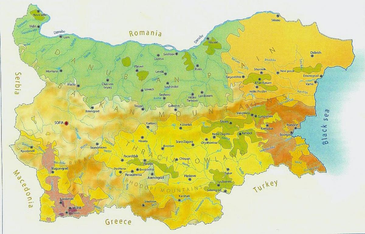 mapa da Bulgária clima