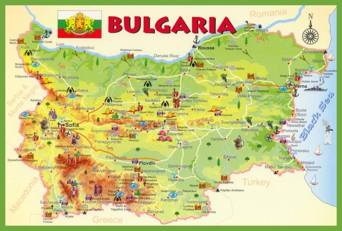 Bulgária passeios mapa