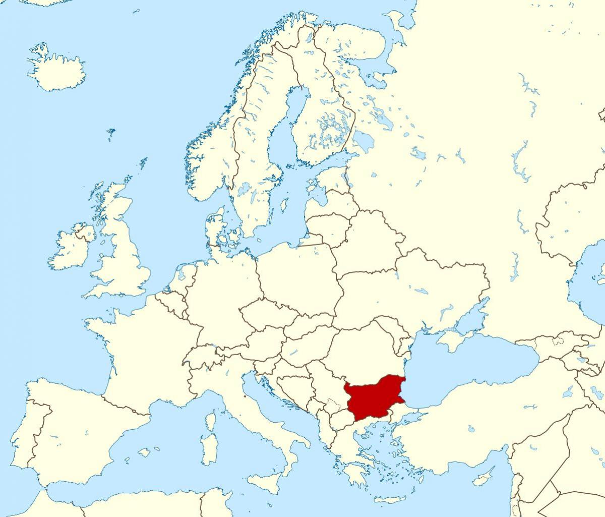 mapa mostrando a Bulgária