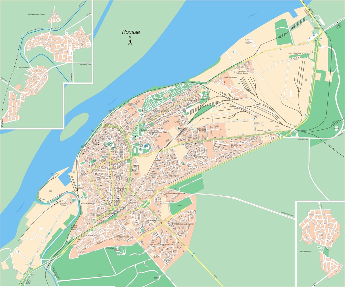rousse, Bulgária mapa