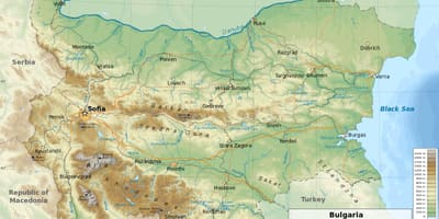 Mapa da Bulgária geografia