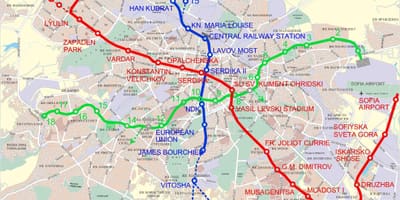 Mapa da Bulgária metro