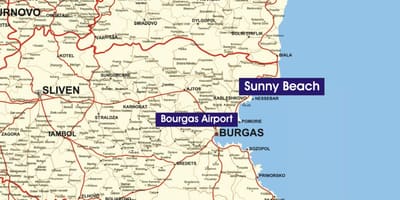 Bulgária praias mapa