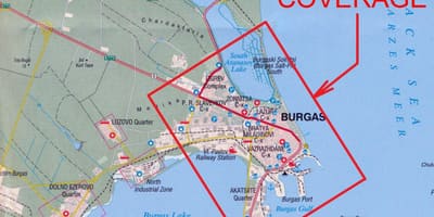 Mapa de burgas, Bulgária