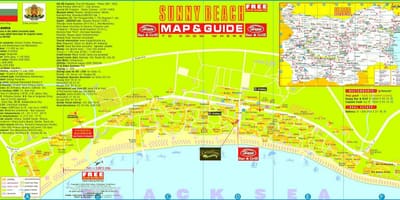 Mapa turístico de sunny beach, Bulgária