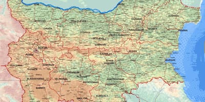 Mapa da mapa detalhado da Bulgária