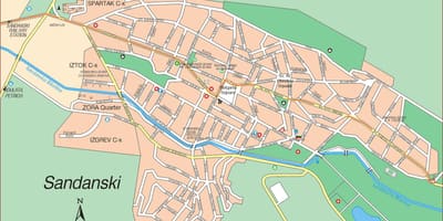 Mapa de sandanski Bulgária